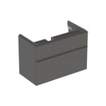 Mueble bajo Geberit serie Smyle Square para lavabo, con dos cajones: Cuerpo y frontal: lava/cubierto mate